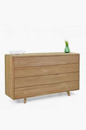 Komoda dub biely do spálne so zásuvkami